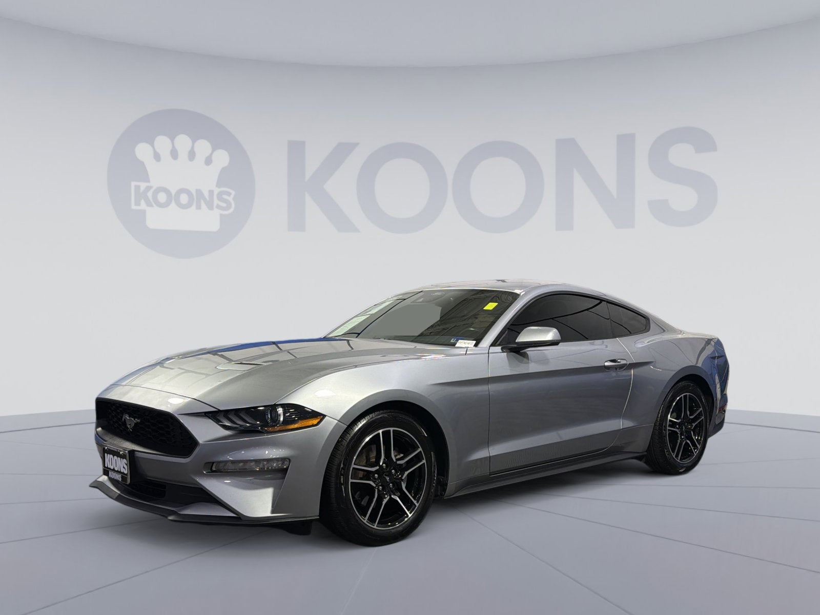 2022 Ford Mustang EcoBoost in Silver Metallic — front three-quarter view