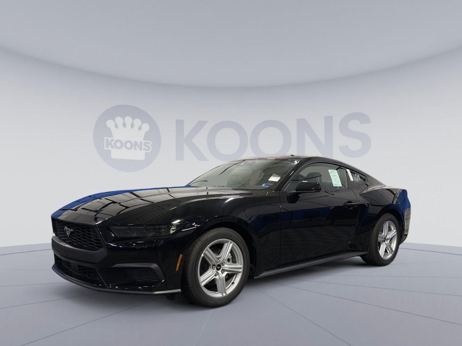 2026 Ford Mustang EcoBoost in Shadow Black — front three-quarter view