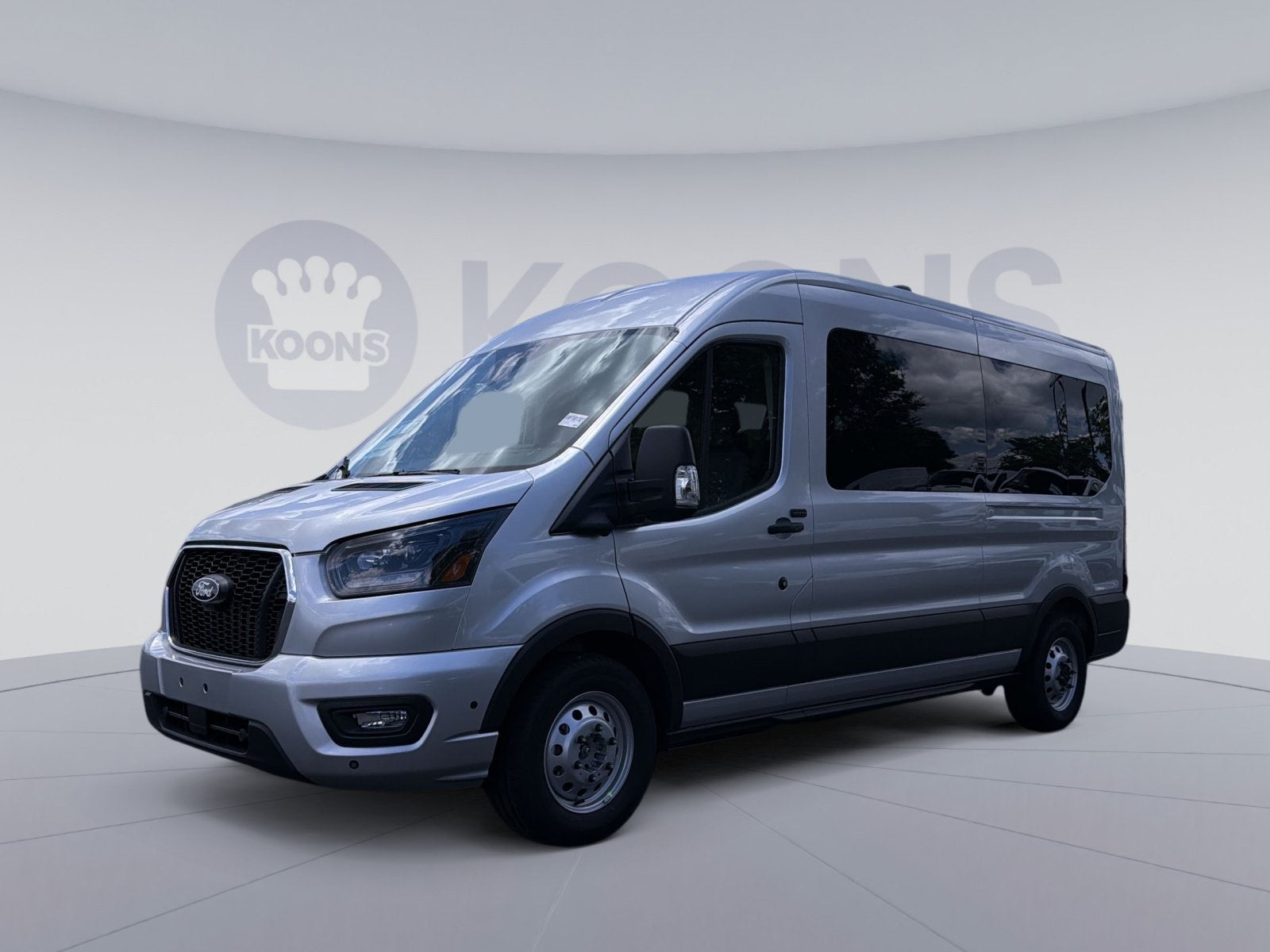 2026 Ford Transit-350 XLT in Ingot Silver — front three-quarter view
