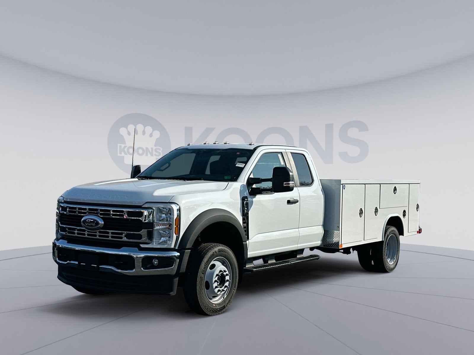 2026 Ford F-450SD XL Royal Service Body in Oxford White — front three-quarter view