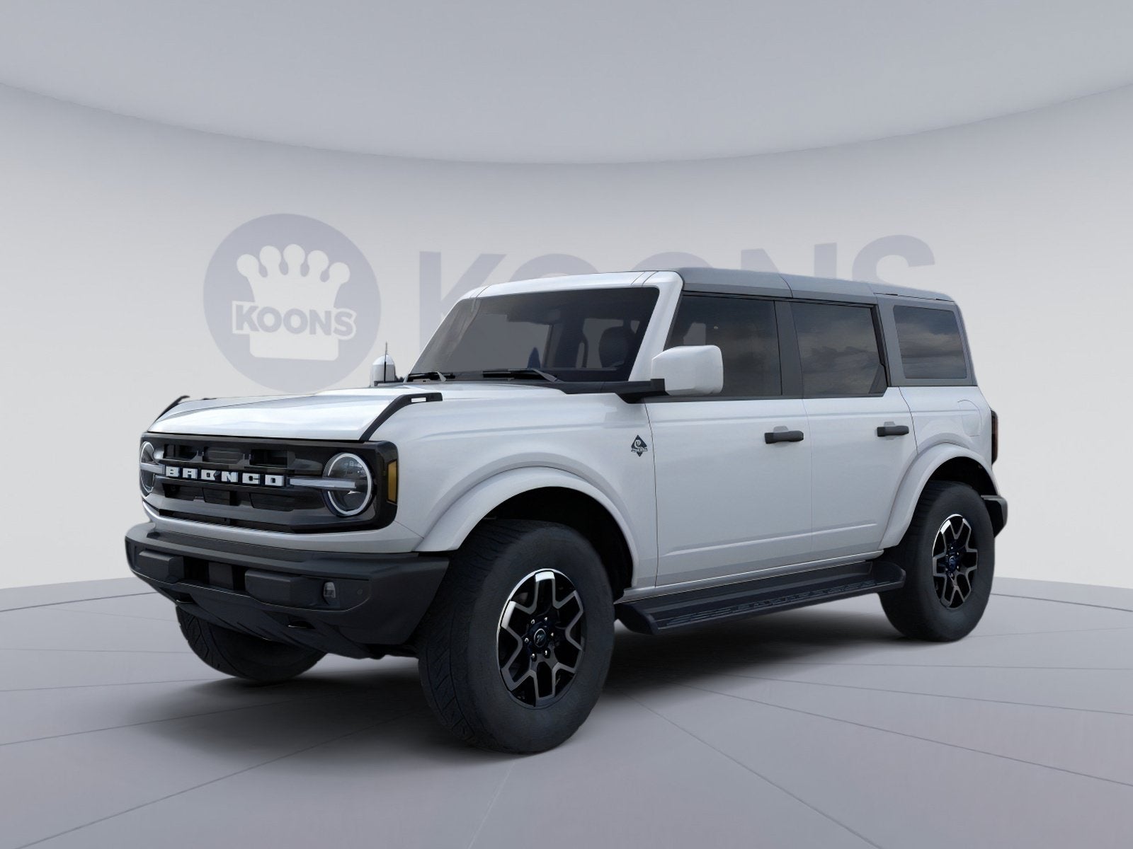 2026 Ford Bronco Outer Banks in Oxford White — front three-quarter view