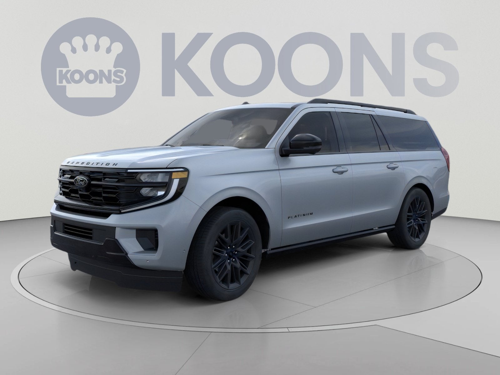 2026 Ford Expedition Max Platinum in Gray Metallic — front three-quarter view