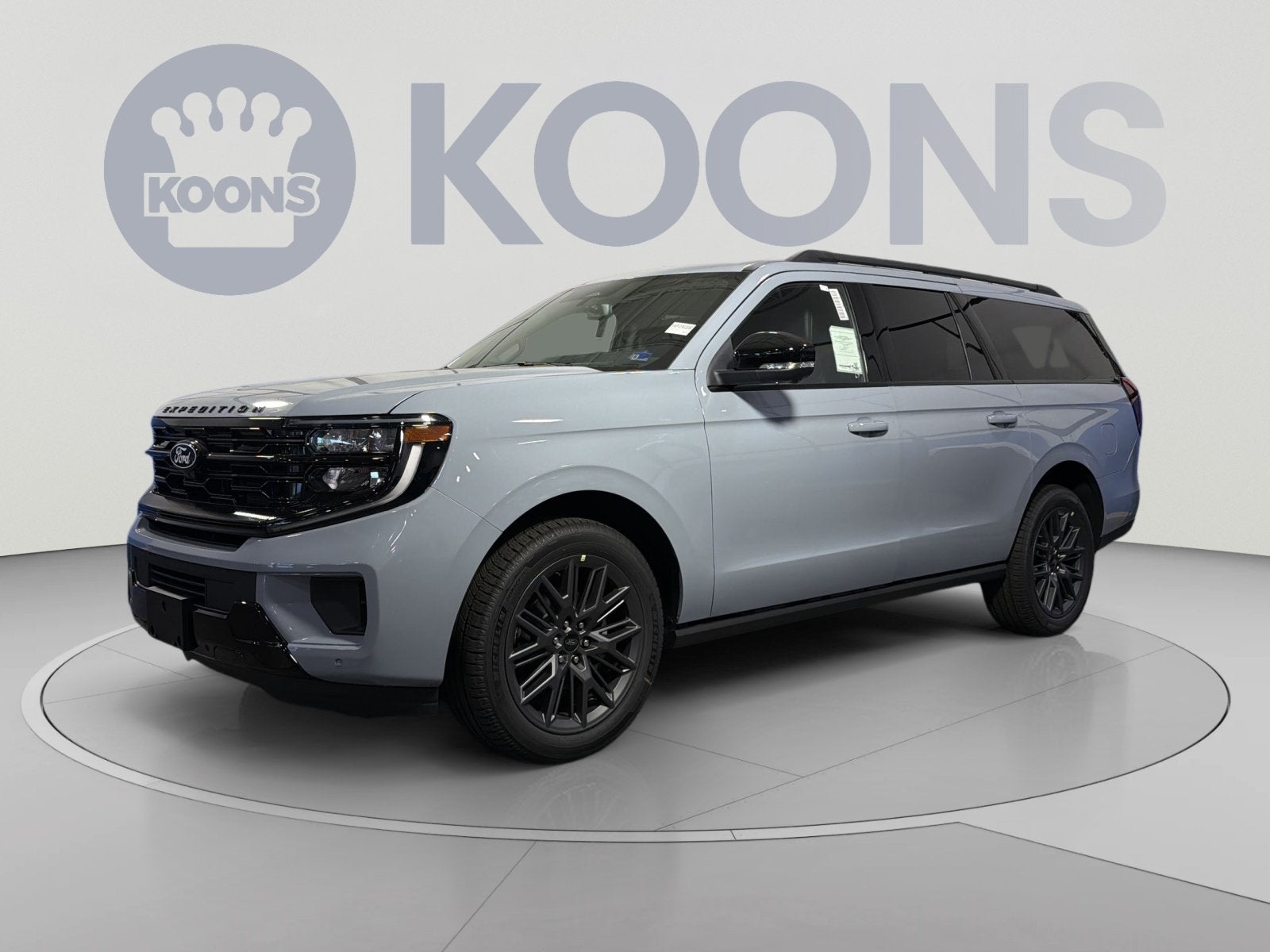 2027 Ford Expedition Max Platinum in Gray Metallic — front three-quarter view