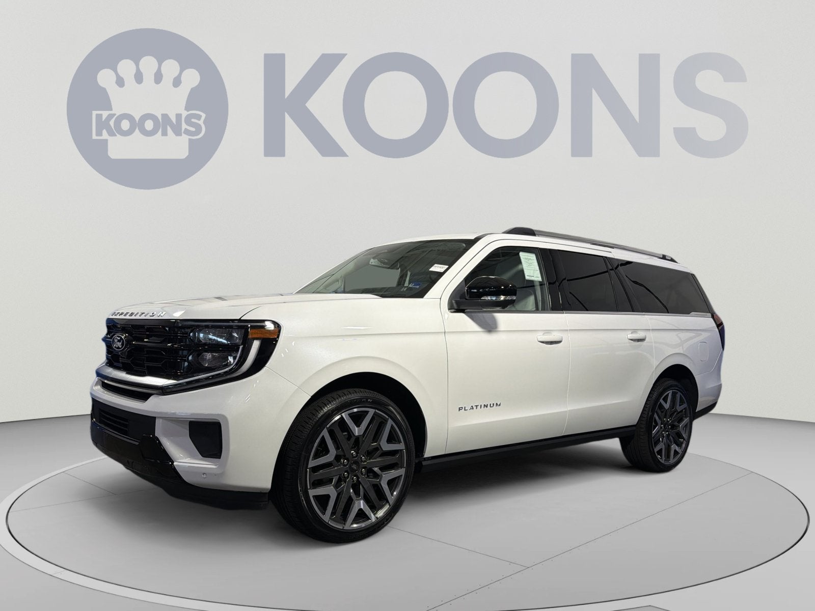 2027 Ford Expedition Max Platinum in White Metallic — front three-quarter view