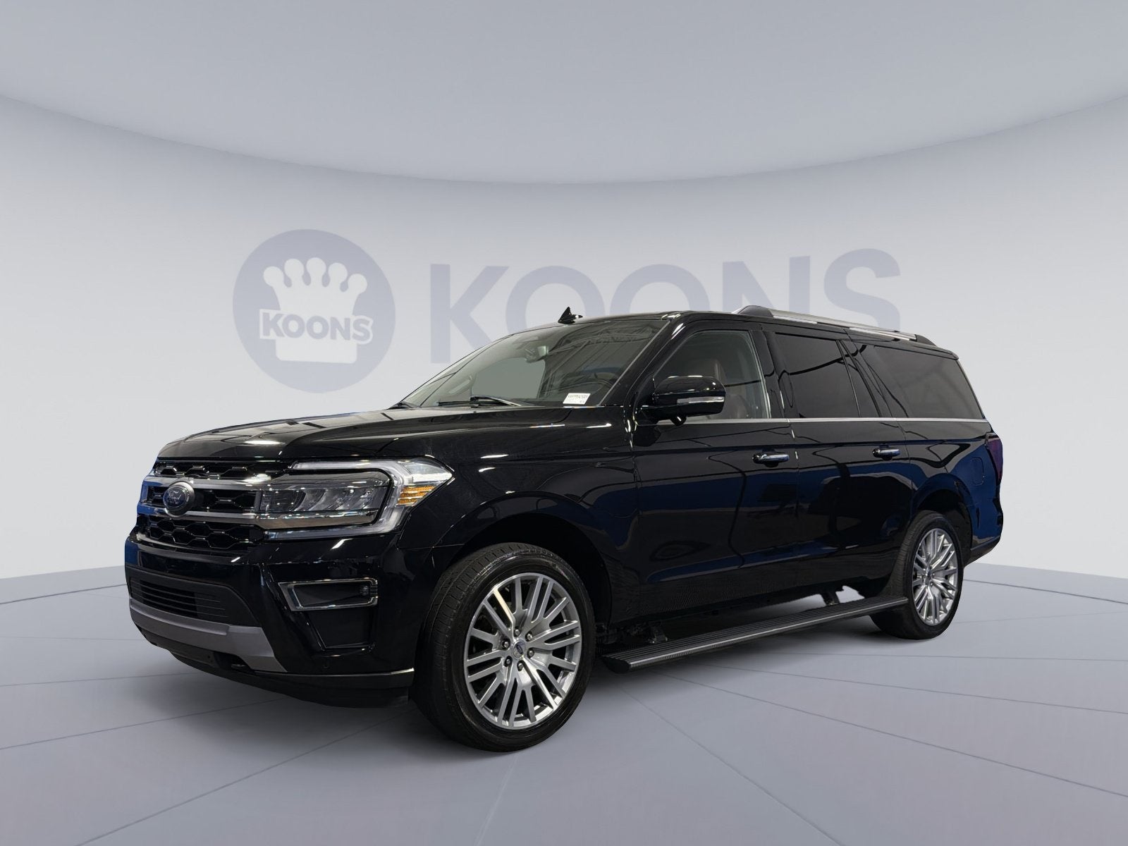 2023 Ford Expedition Max Limited in Black Metallic — front three-quarter view