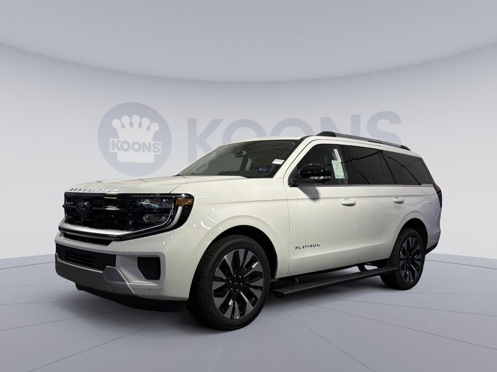 2026 Ford Expedition Platinum in White Metallic — front three-quarter view