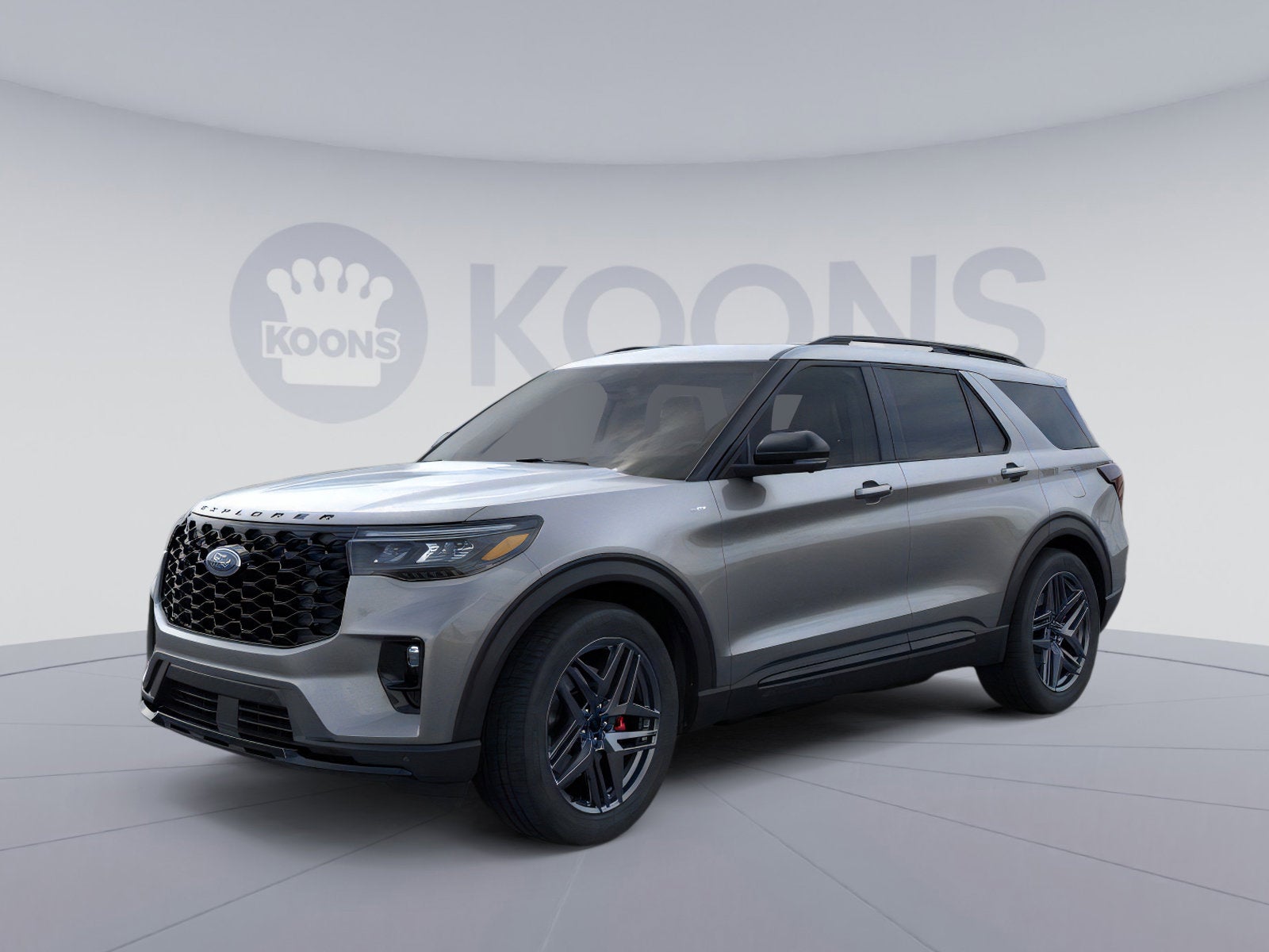 2026 Ford Explorer ST-Line in Gray Metallic — front three-quarter view