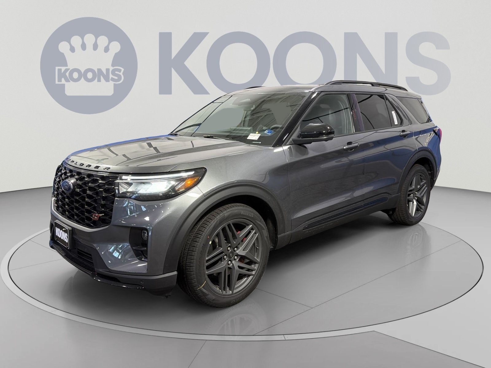 2026 Ford Explorer ST in Gray Metallic — front three-quarter view