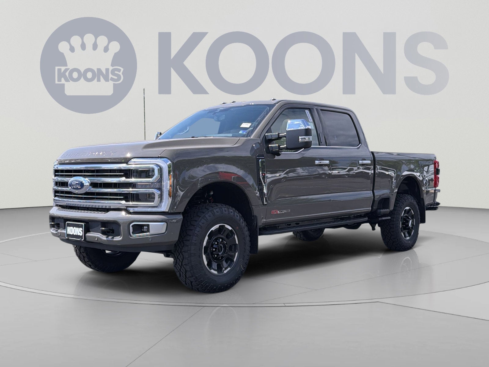 2026 Ford F-350SD Platinum Plus Tremor in Gray — front three-quarter view