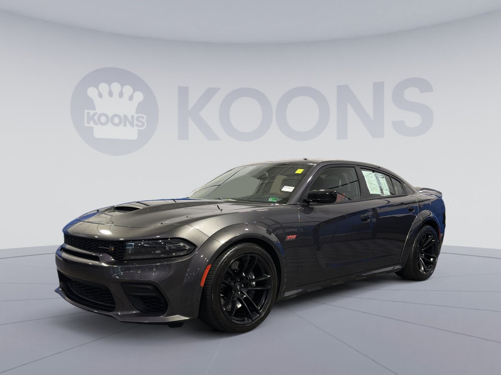 2023 Dodge Charger R/T Scat Pack Widebody in Granite Pearlcoat — front three-quarter view