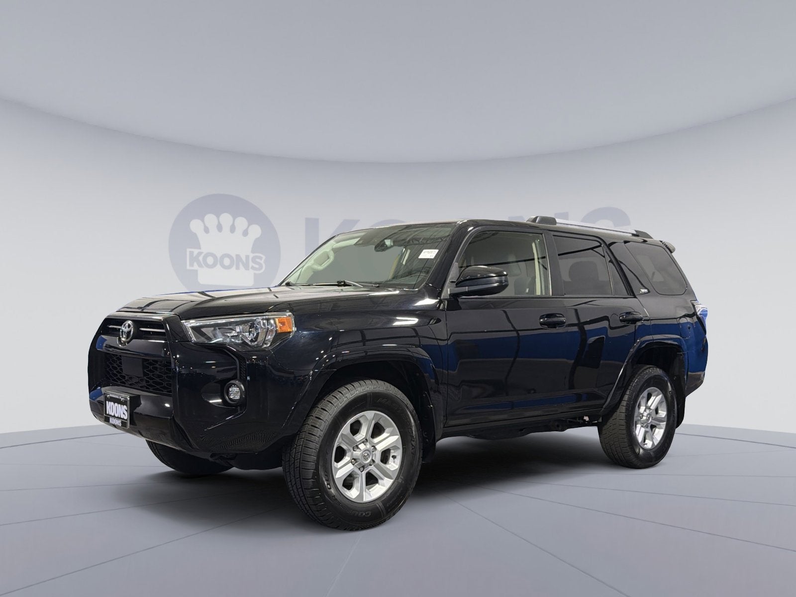 2022 Toyota 4Runner SR5 in Midnight Black Metallic — front three-quarter view